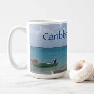 Taza De Café Soñando Caribe Barcos Pesqueros Bonaire Océano 