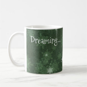 Taza De Café Soñando con los Navidades blancos con copos de nie