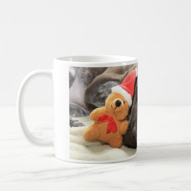 Taza De Café Soñando con Santa - Papúa de Shorthair alemana (Izquierda)