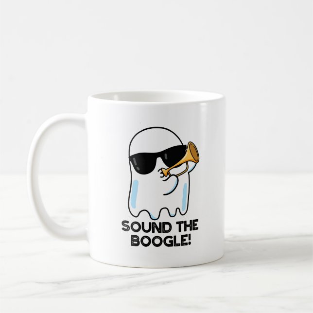 Taza De Café Sonar El Funny Ghost Bugle Pun (Izquierda)