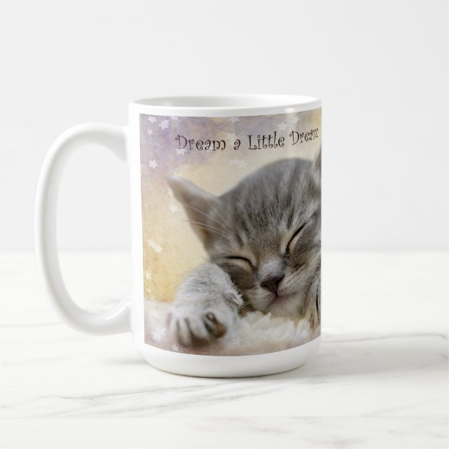 Taza De Café Soñar una pequeña mugre de gato soñada (Izquierda)