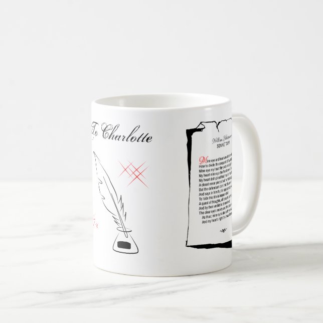 Taza De Café Soneto 46 de Shakespeare (Anverso derecho)