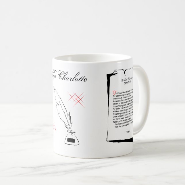 Taza De Café Soneto 70 de Shakespeare (Anverso derecho)