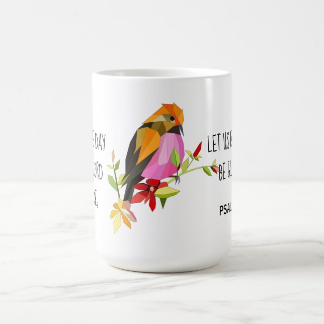 Taza De Café Songbird, w Verse de Psalm 118:24 (Centro)