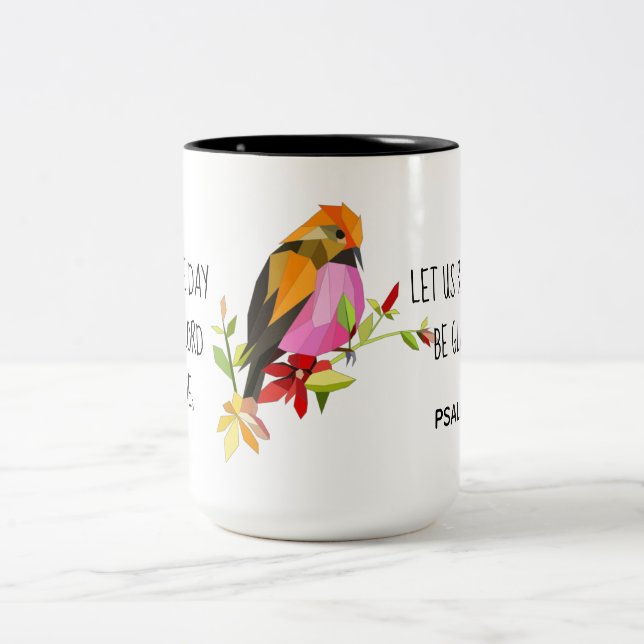 Taza De Café Songbird, w Verse de Psalm 118:24 (Centro)