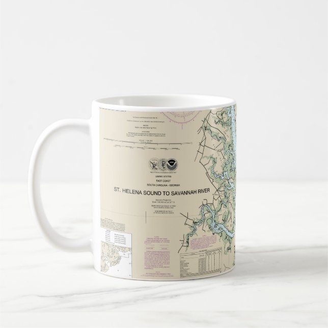 Taza De Café Sonido de Santa Elena al gráfico náutico del río S (Izquierda)