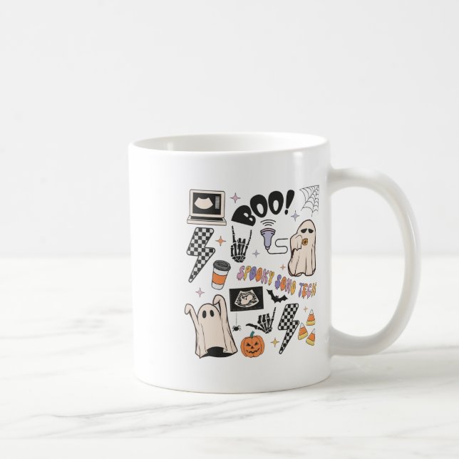 Taza De Café Sonógrafo de otoño de Halloween Ultrasound Tech Fa (Derecha)