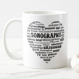 Taza De Café Sonography Specialty Black Heart Sonographer Gift