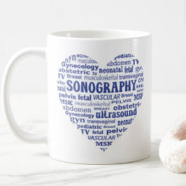 Taza De Café Sonography Specialty Blue Heart Sonographer Gift