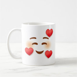Taza De Café Sonreir Emoji con corazones