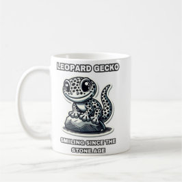 Taza De Café Sonriendo a leopardo gecko desde la edad de piedra