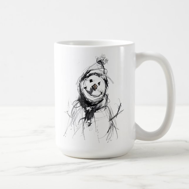 Taza De Café Sonriente feliz hombre de nieve (Derecha)