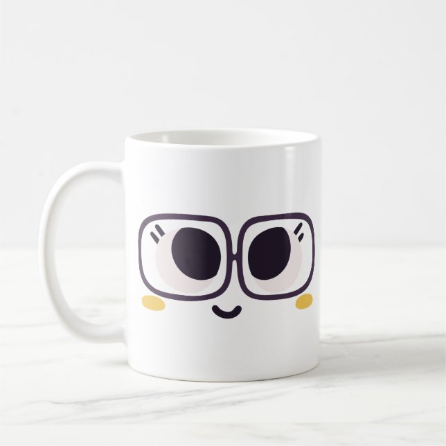 Taza de café sonriente supercute (Izquierda)