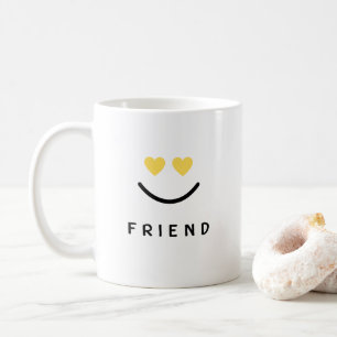 Taza De Café Sonrisa amarilla negra simple "amigo"