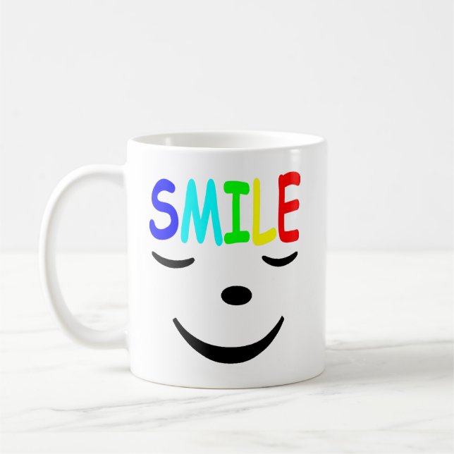 Taza De Café Sonrisa arcoiris con cara sonriente (Izquierda)