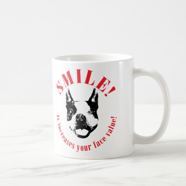 Taza De Café Sonrisa de Boston Terrier - valor nominal (Derecha)