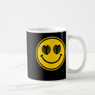 Taza De Café Sonrisa de hoja de Monstera vibraciones tropicales