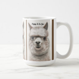 Taza De Café Sonrisa de Llama Personaliza el Café Grande
