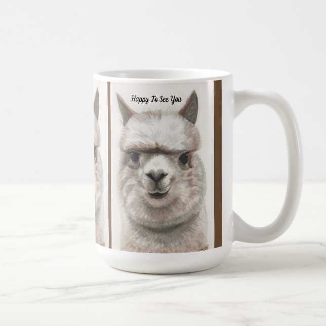 Taza De Café Sonrisa de Llama Personaliza el Café Grande (Derecha)