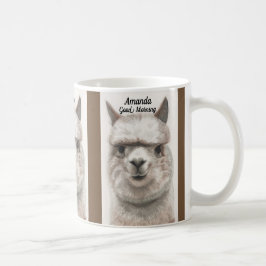 Taza De Café Sonrisa de Llama Personaliza el Café Grande