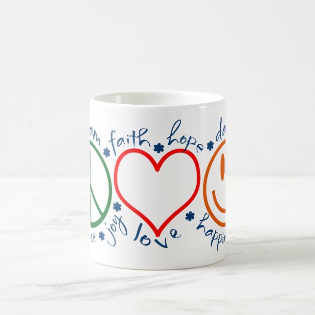 Taza De Café Sonrisa del amor de la paz (Centro)