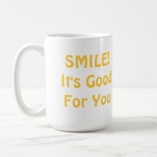 Taza De Café ¡SONRISA! Es bueno para usted. Amarillo
