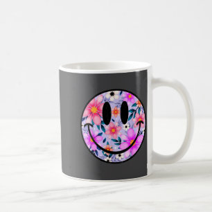 Taza De Café Sonrisa Flor Silvestre Retro Cara Feliz Amante Flo