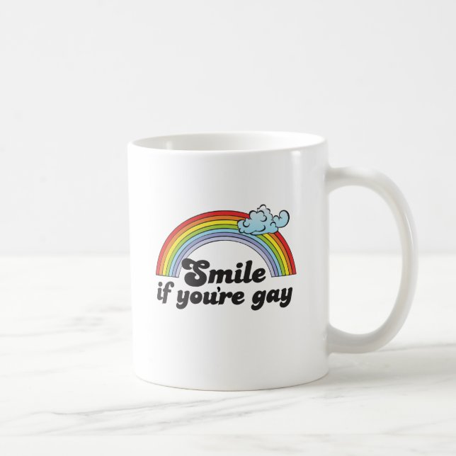 Taza De Café Sonrisa si usted es gay (Derecha)