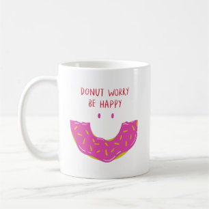 Taza De Café Sonrisa simple y suave salpicar rosado Donuts dulc