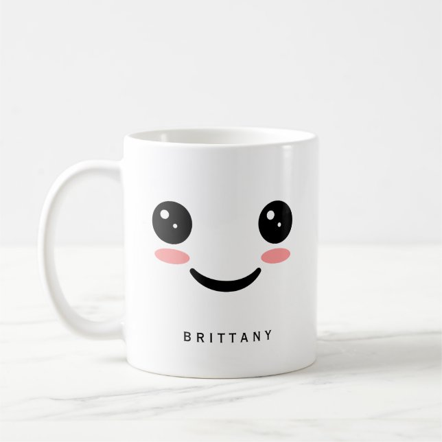 Taza De Café Sonrisa suave Kawaii Face (Izquierda)