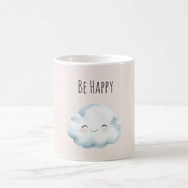 Taza De Café Sonrojo Sé Feliz Nube   (Centro)
