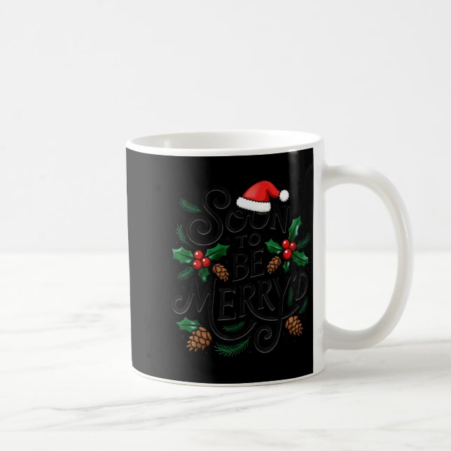 Taza De Café Soon To Be Merry'd Christmas Engaged Fiance Santa  (Derecha)