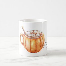 Taza De Café Sopa De Calabaza Naranja En Tazón