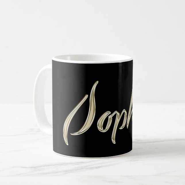 Taza De Café Sophie white gold Handwriting Tasse Kaffeetasse (Anverso izquierdo)