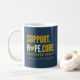 Taza De Café soporte para cáncer infantil Nombre personalizado