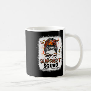 Taza De Café Soporte Squad Messy Bun Butterfly Naranja Ribbon L