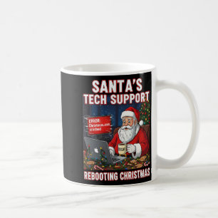 Taza De Café Soporte técnico de Santa reiniciando la Navidad Di