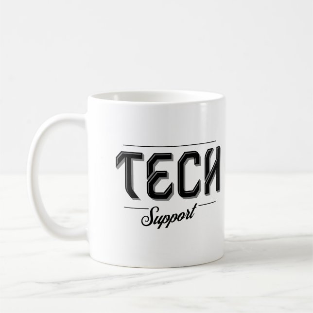 Taza De Café Soporte Técnico Fundadoso Político Nervioso IT Tec (Izquierda)