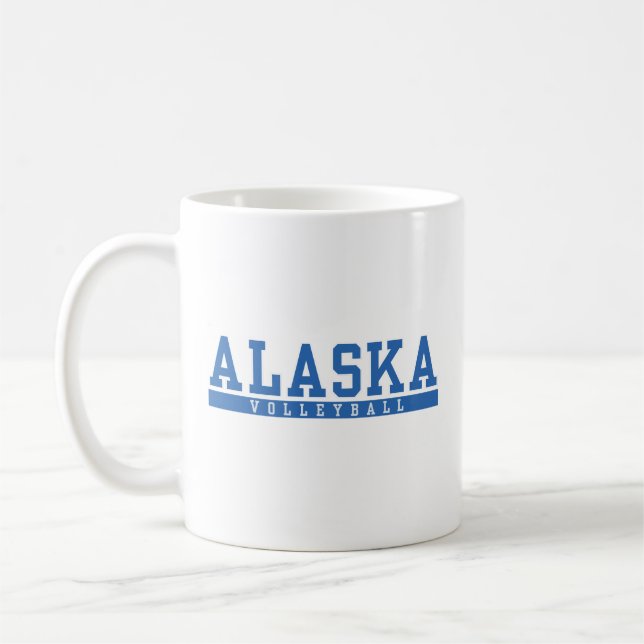 Taza De Café soprador de voleibol clásico azul Alaska (Izquierda)