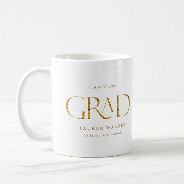 Taza De Café sorbo de café de graduación de escritura elegante  (Izquierda)