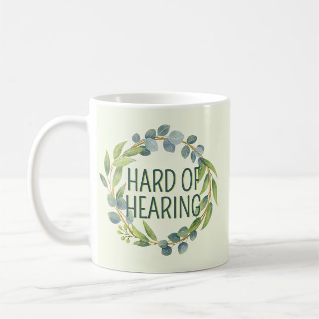 Taza De Café Sordera Verde Botánica con Dificultad Auditiva (Izquierda)