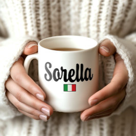 Taza De Café Sorella Italian Flag Mug - Gift for Sister