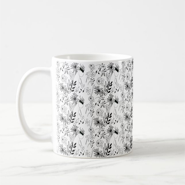 Taza De Café Sorprendente diseño monocromo Tea Mug (Izquierda)