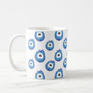 Taza De Café Sorprendido Patrón Azul Estornudador