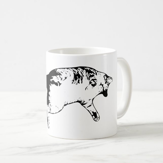 Taza De Café Sorpresa juguetona en tinta fina (Anverso derecho)