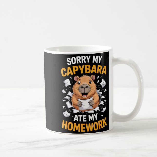 Taza De Café Sorry My Capybara Ate My Homework Funny Rodent  (Derecha)