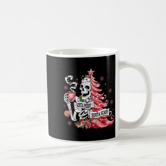 Taza De Café Sorta Merry Sorta Y Funny Skeleton Christmas  (Derecha)
