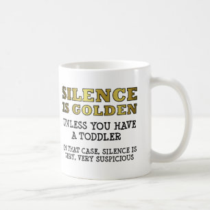 Taza De Café Sospechoso silencio con los niños graciosos Mug