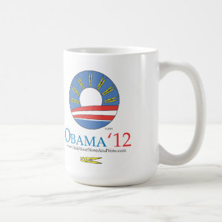 Taza De Café Sosténgase la nariz y vote a Obama 2012