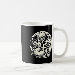 Taza De Café Sostengo Gato Sombrío Cráneo Halloween Gótico Kitt